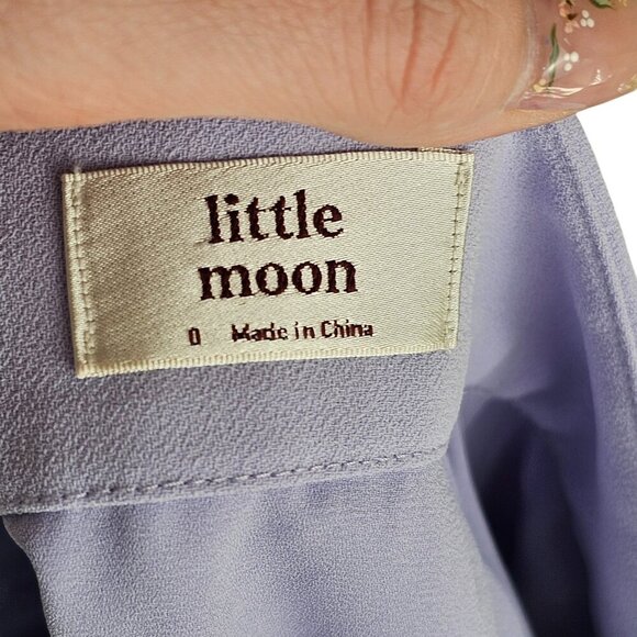 Aritzia Little Moon Pastel Purple Button Front Mini Skirt Sz 0 - Picture 4 of 6